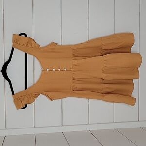 MORGAN CLAIRE small orange ruffled romper